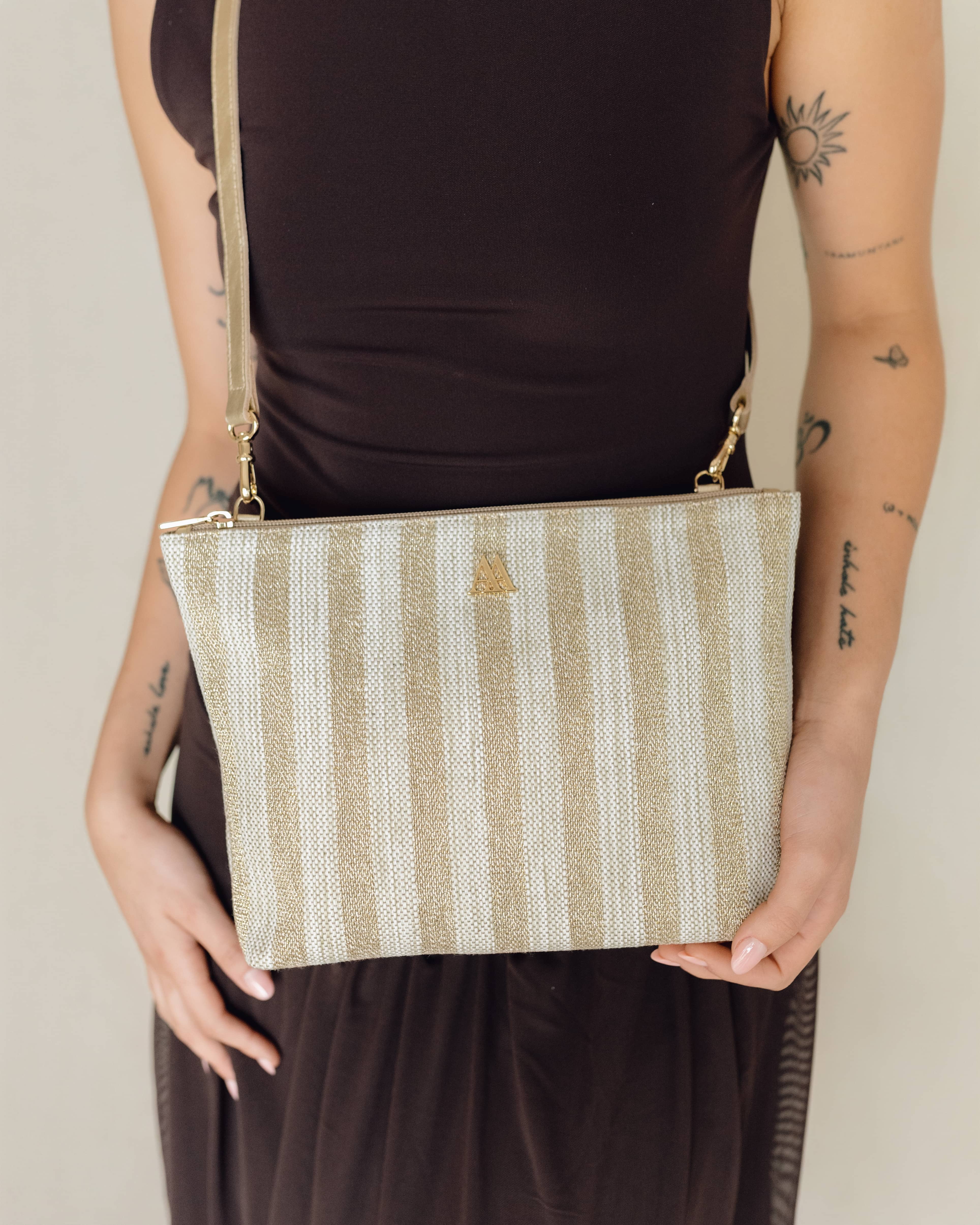 Manola Brown Leather Clutch Bag