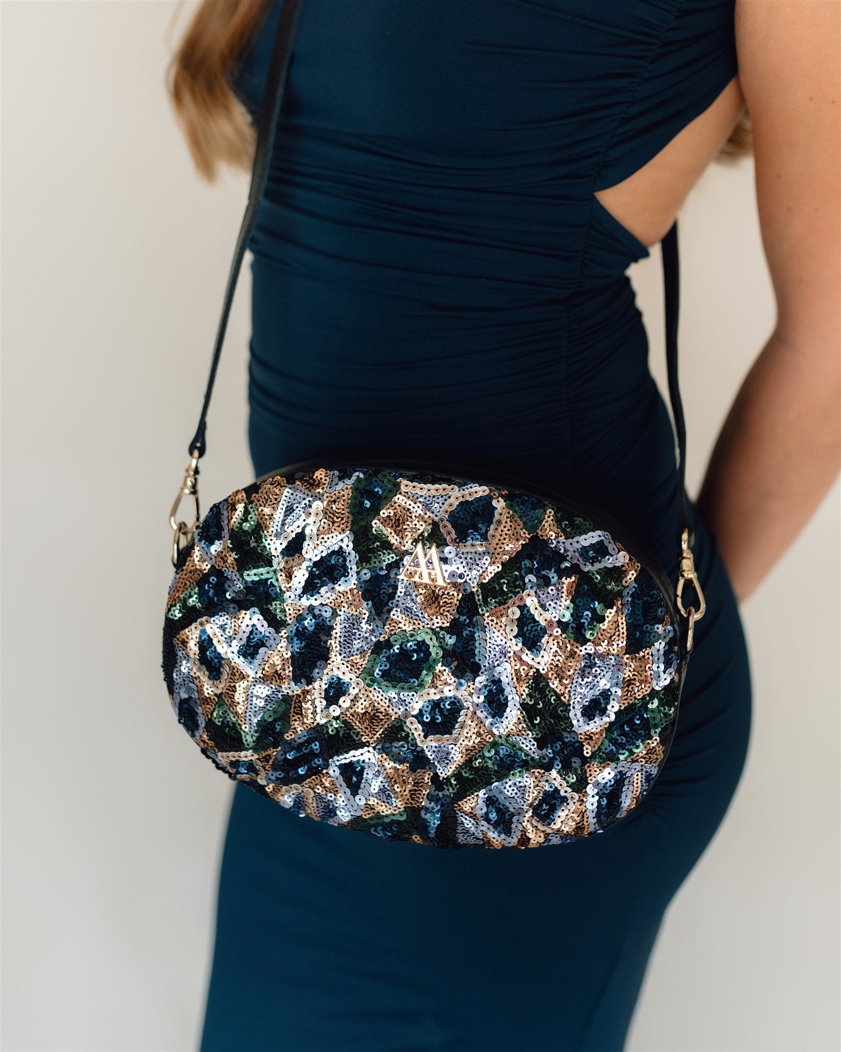 Olivia Oval Leather Bag, Red